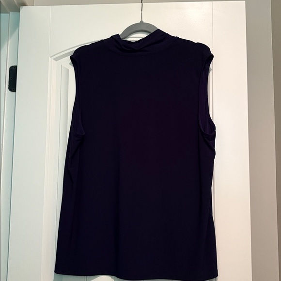 Anne Klein Deep Navy Sleeveless Blouse - Picture 2 of 3